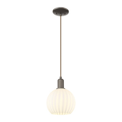 Arcadia - White Venetian - 1 Light 8" Cord Hung Mini Pendant