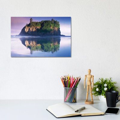 Abbey Island Looms Over Ruby Beach, Olympic National Park by Tim Fitzharris - Wrapped Canvas Print