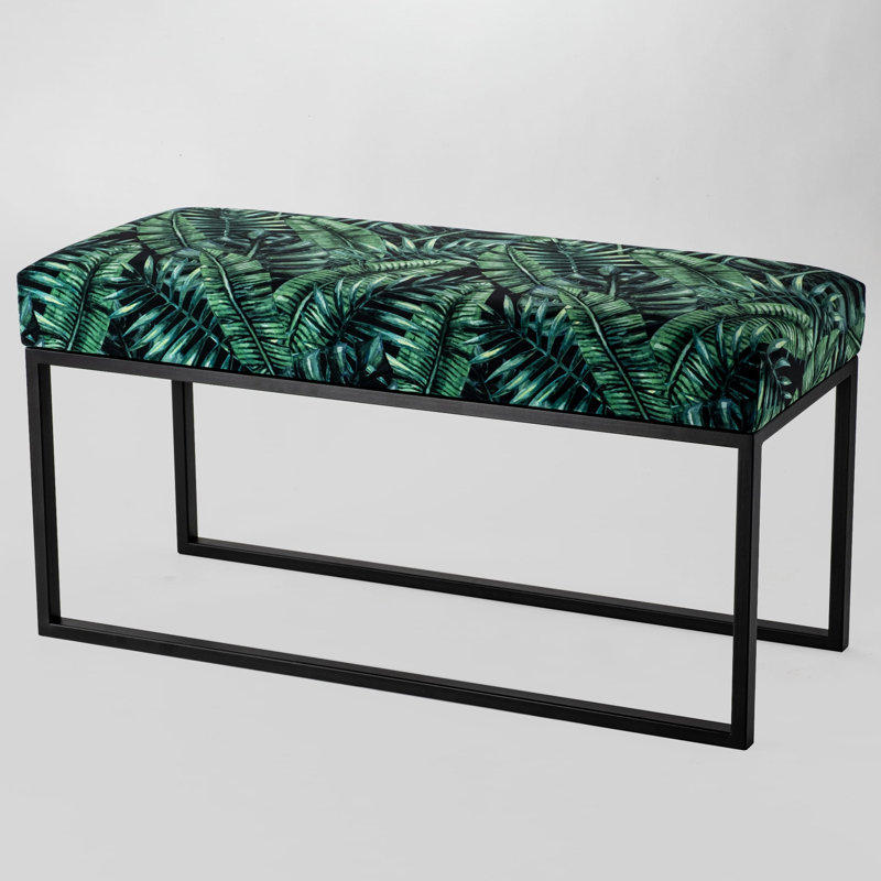 Amp Velvet Upholstered Bench, H50 x W90 x D30cm