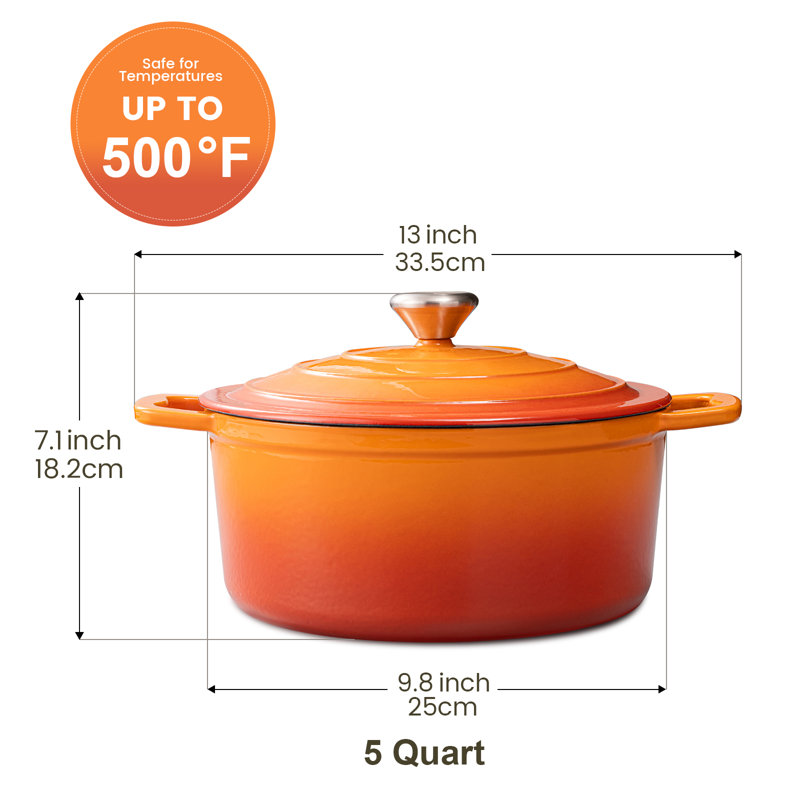 Cocotte ronde en fonte Chef Power 5QT, Orange
