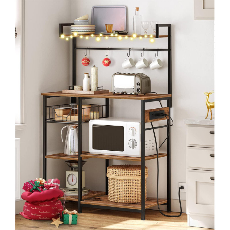 Étagère de boulanger standard en acier 35,4 po Stralka compatible avec les micro-ondes