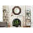 Hexagonal Carved Wood Framed Wall Mirror-1446534451