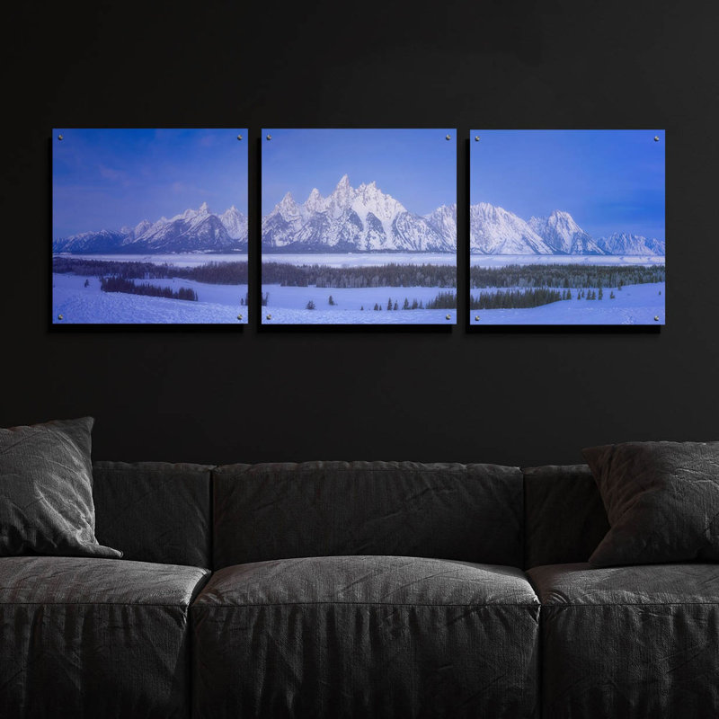 «Blue Hour in the Tetons - Grand Teton National Park» par Darren White, ensemble de 3 pièces, H 24 po x l 72 po