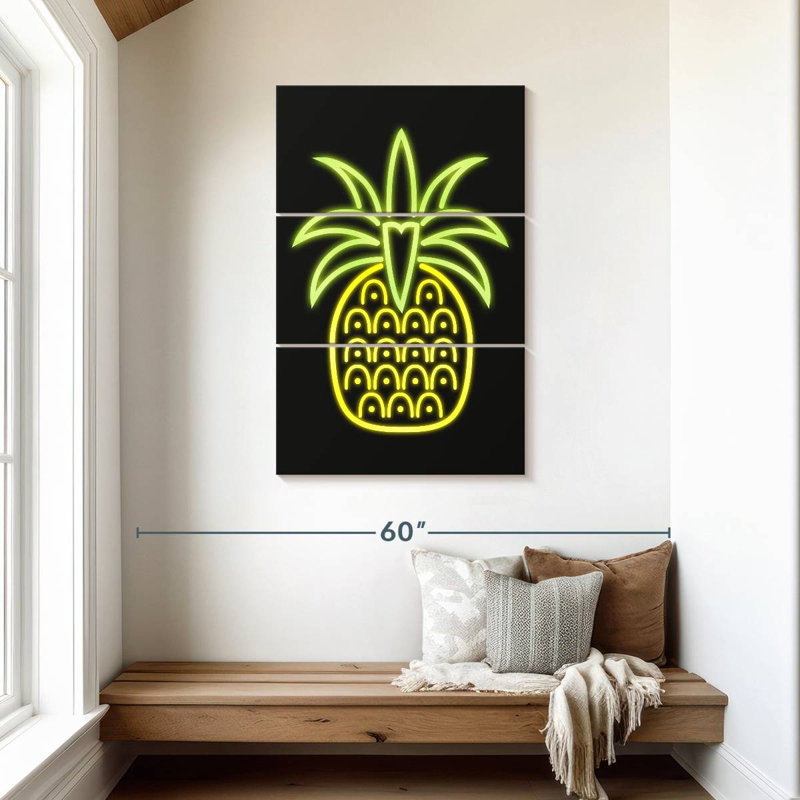 Yarlin Neon Pineapple, 45" H x 28" W