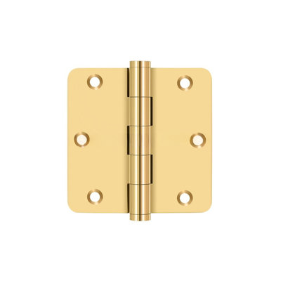 Deltana CSB35R4-R 3-1/2" x 3-1/2" x 1/4" Radius Hinge, Residential in PVD Polished Brass Pair