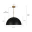 Grand luminaire suspendu à dôme simple 1 lumière 23,6 po Hylia-1962187567