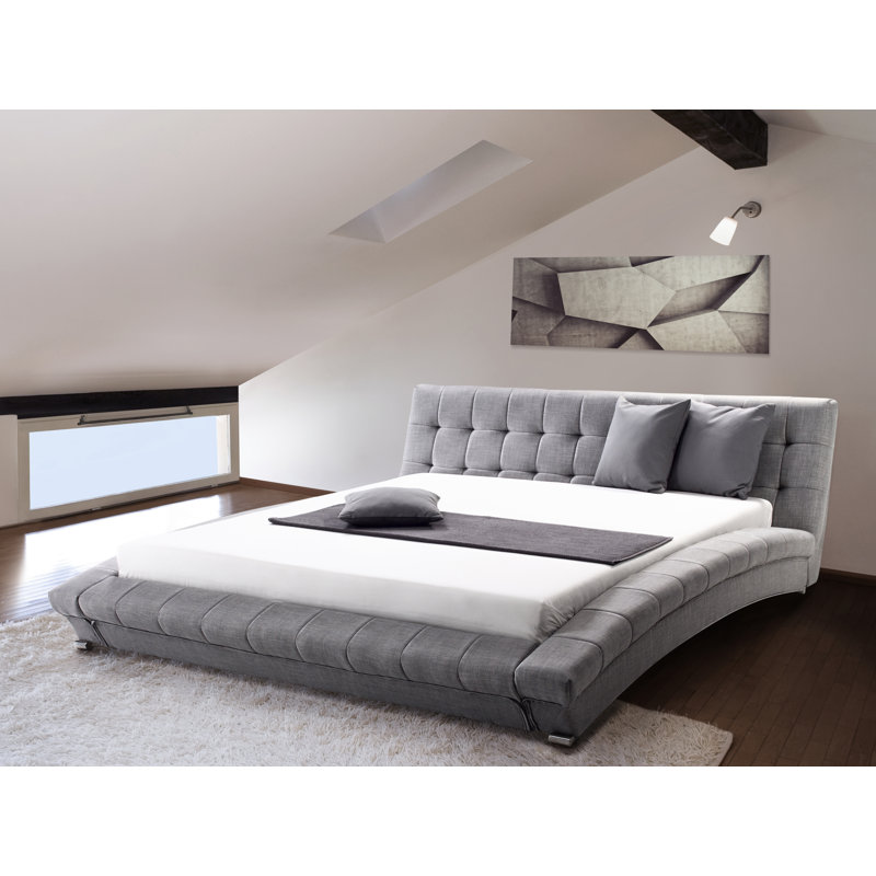 Upholstered Bed, Grey, 160 x 200cm