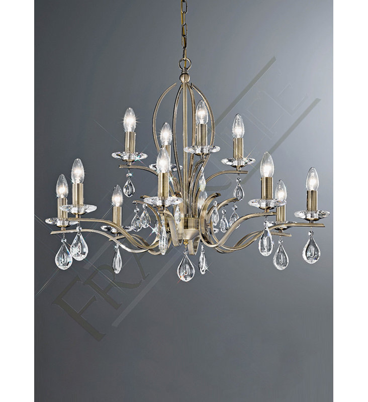 12-Light Candle Style Chandelier, Bronze