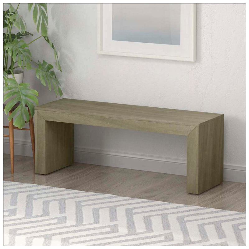 Banc de salle à manger en bois, 48inch, Grey+Taupe