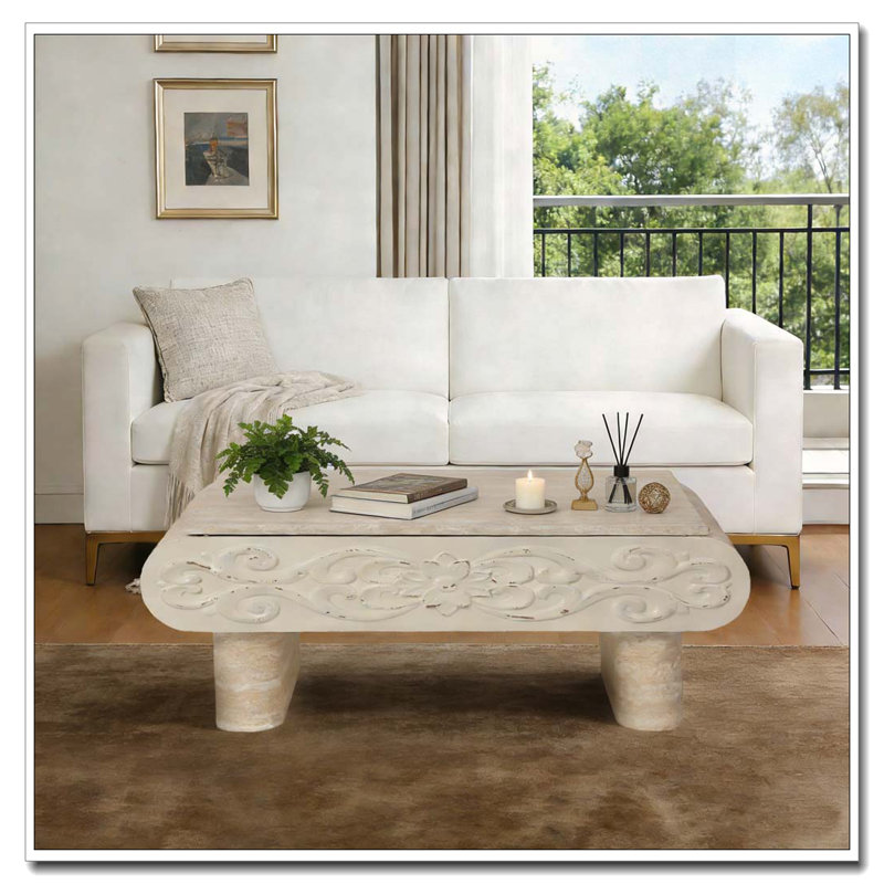 Table basse à plateau relevable Modern, Beige+yellow