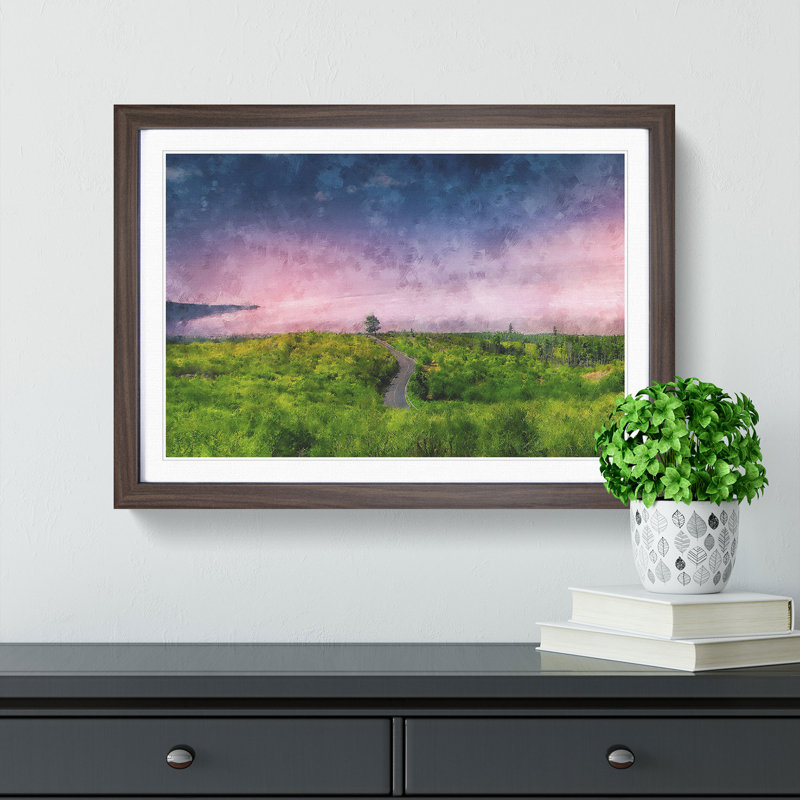 Driving Through Tenerife - Picture Frame Graphic Art Print, Walnut Framed, 33cm H x 45cm W x 2cm D