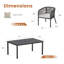Ensemble repas pour 6 personnes avec table de salle à manger rectangulaire 63 po et 6 chaises en rotin avec coussins et coussins-133262376
