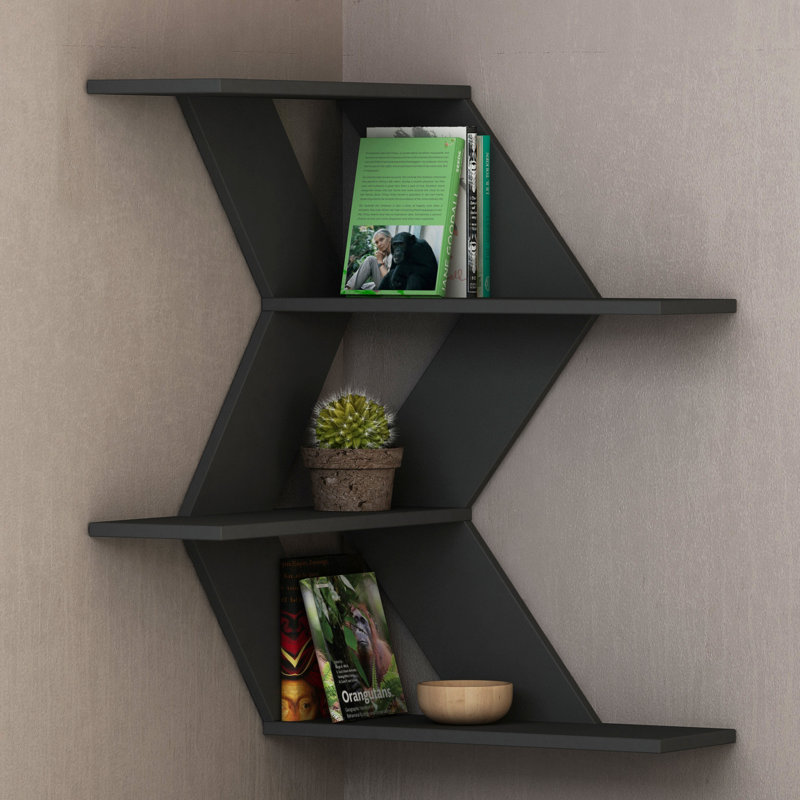 Tablette de coin 4 pièces, Anthracite