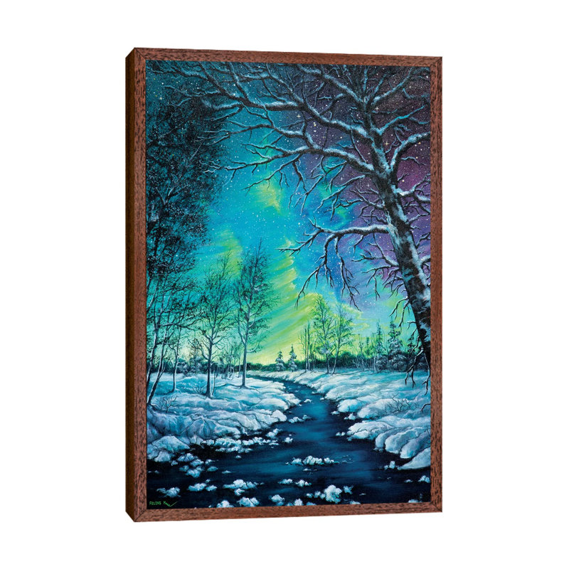 Neon Night by ColorByFeliks - Giclee Art Print on Canvas, 66.04 cm H x 45.72 cm W, Brown Floater Framed