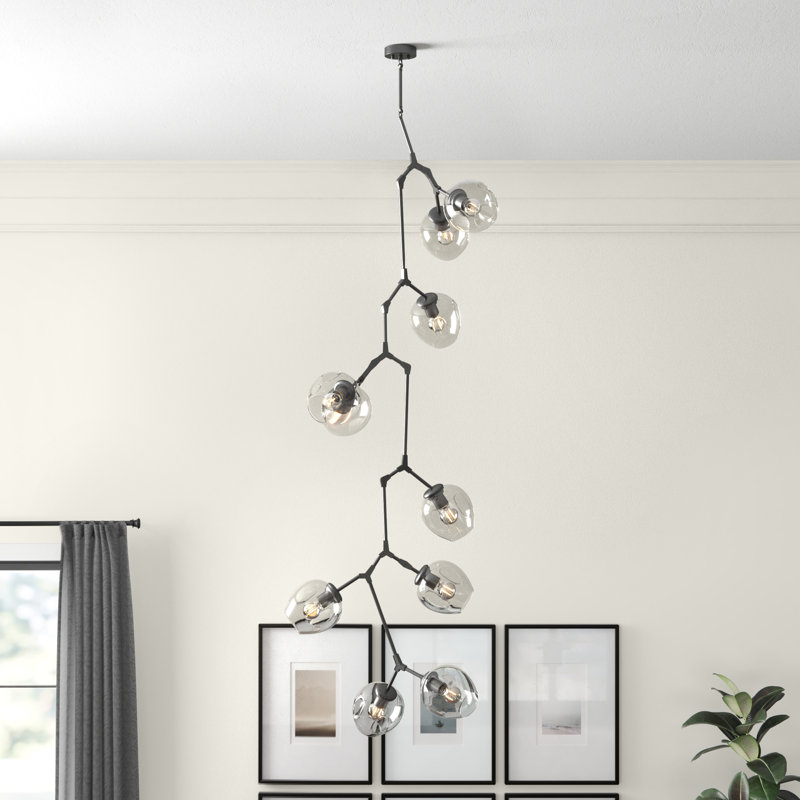 Lustre sphérique unique et remarquable à 10 lumières Maclean, Bronze foncé