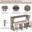 4-Piece Farmhouse Counter Height Dining Set with Upholstered Stools for Small Spaces-871972736