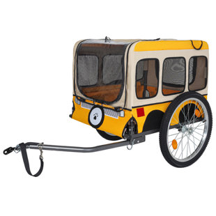 Heavy-Duty Folding Bike Trailer for Dogs – Spacious Steel Frame with 20-Inch All-Terrain Wheels for Cycling, Jogging & Camping
