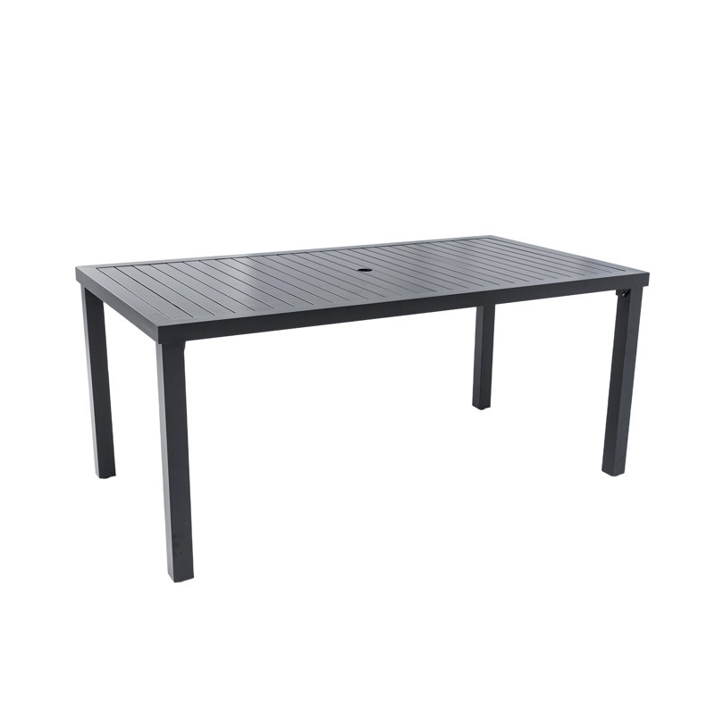 Allen Patio Rectangular Dining Table with Umbrella Hole