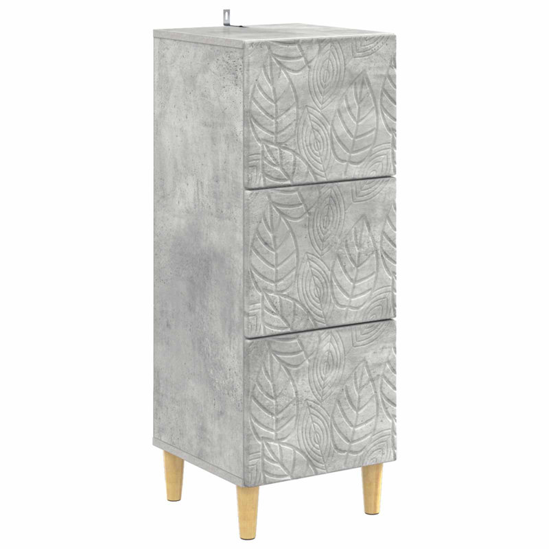  Drawer Cabinet Engineered Wood Storage Furniture Indoor Living Room, Concrete Grey