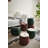 Small Tufted Two-Tone Round Upholstered Ottoman-123469990
