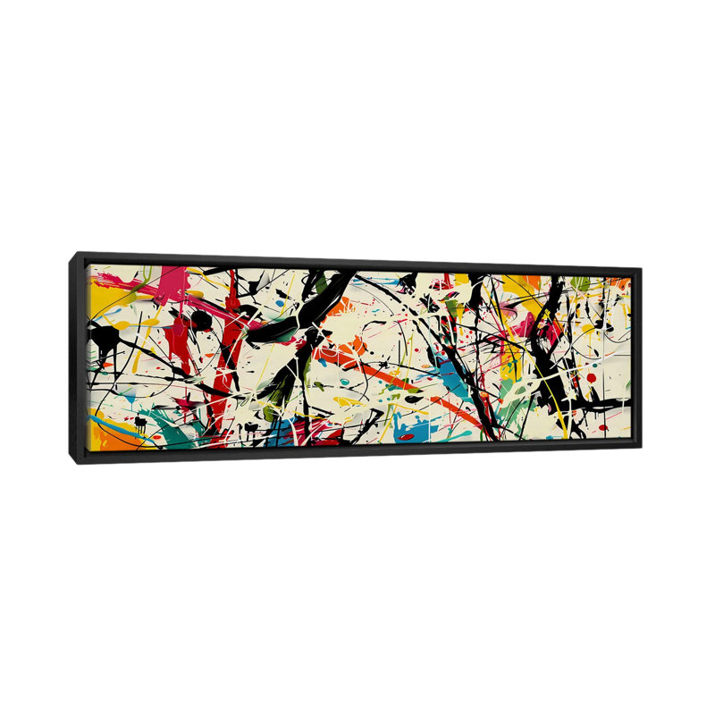 Pollock Wink, reproduction d'art mural, toile encadrée, Noir, H 24 po x l 72 po