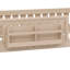 Lit plateforme simple en bois avec garde-corps et tablettes de rangement, naturel