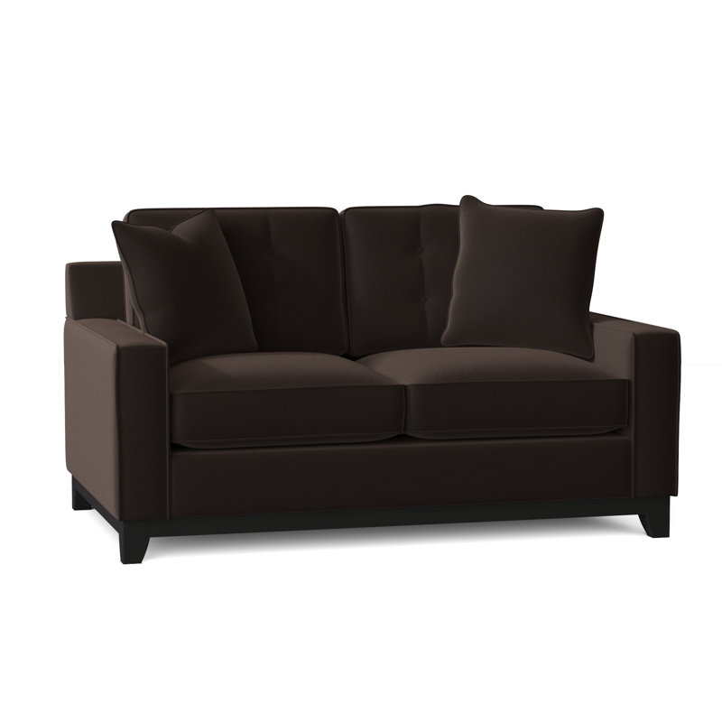 Carollton Upholstered 62'' Loveseat, Bella Chocolate Performance Velvet