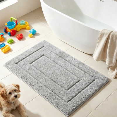 Plush Microfiber Bath Mat: Super Absorbent & Non-Slip Comfort