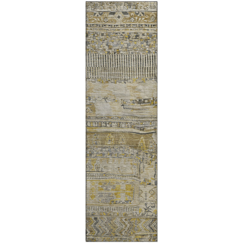 Premium Machine Washable Bitteridge AMF1835 Stripes Rug, Runner 2'3" x 7'6"