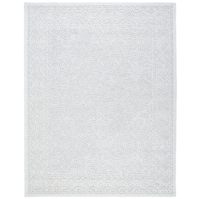 Thionville Hand Tufted Wool/Cotton Abstract Rug in Silver