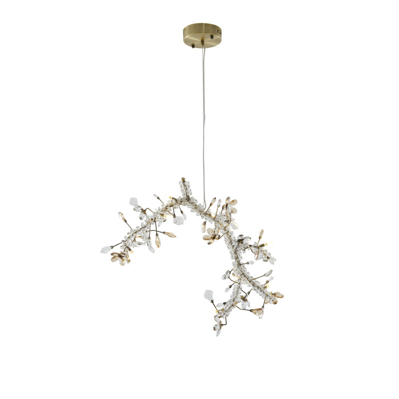 Eclectic 10 Light Crystal Branch Chandelier