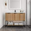Meuble-lavabo autoportant de 48 po avec lavabo en résine et portes à fermeture douce-1685430253