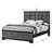 Modern, Queen Panel Bed Frame, Geometric Eye - Catching Two Toned Headboard, Chalk Ebony, Transitional Style, For Bedroom, Box Spring Essential Contemporary Size With Style Ebony And Cream Colors,-648530696