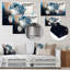 Décoration murale en métal bleu clair et blanc Cally Lillies II - Floral et botanique-87837497