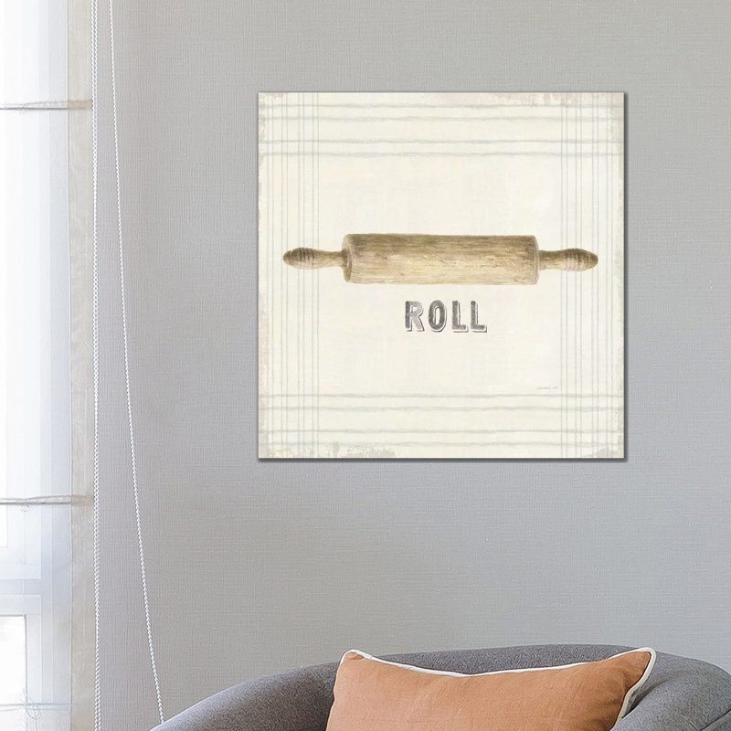 Floursack Kitchen Sign II Neutral Sq par Danhui Nai - impression d'art graphique, H 26 po x l 26 po x P 1,5 po, Toile tendue