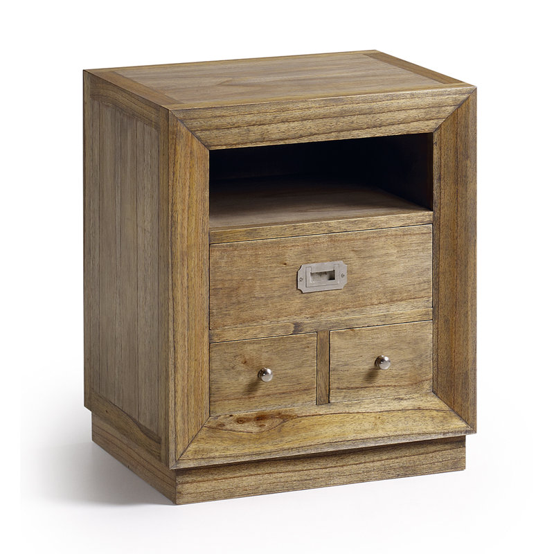 Merapi 50cm W Solid Wood Bedside Table