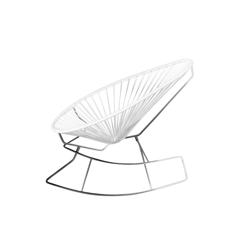 Chaise berçante intérieure / extérieure Acapulco, Blanc / Chrome