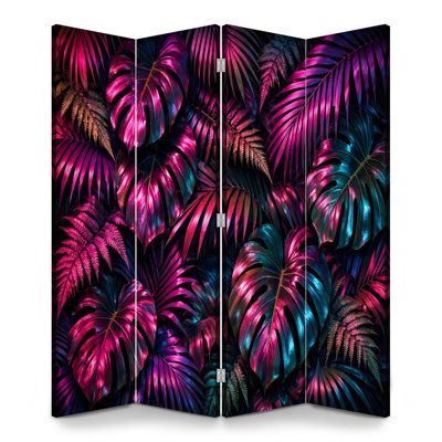Paravent 4 panneaux pliant paravent Royal Vibrant Rainforest Jungle Botanical