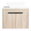 Meuble-lavabo de salle de bain avec lavabo en céramique. Chêne blanc mural de 24 po. Porte à fermeture en douceur pour une expérience de baignade apaisante. Lavabo de style moderne. Porte. Rangement pour salle de bain abondant. Poignées en métal. Ardoise