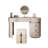 39.37"Simple Cream Style Solid Wood Saddle Leather Vanity Set