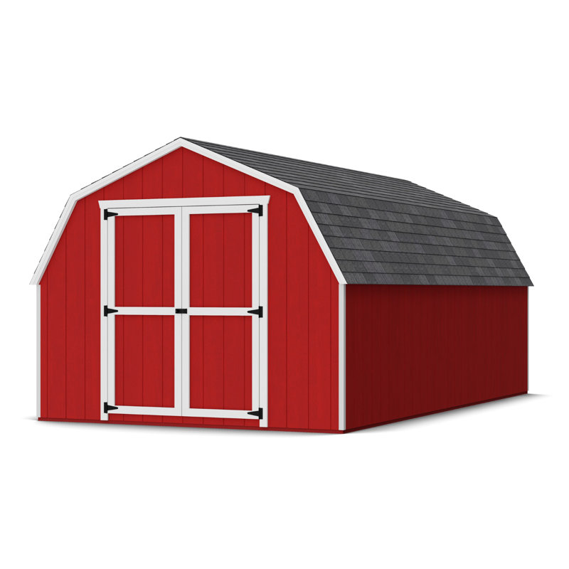 Value Gambrel Barn Wood Storage Shed with 4 ft. Sidewalls, No, 10' x 18'
