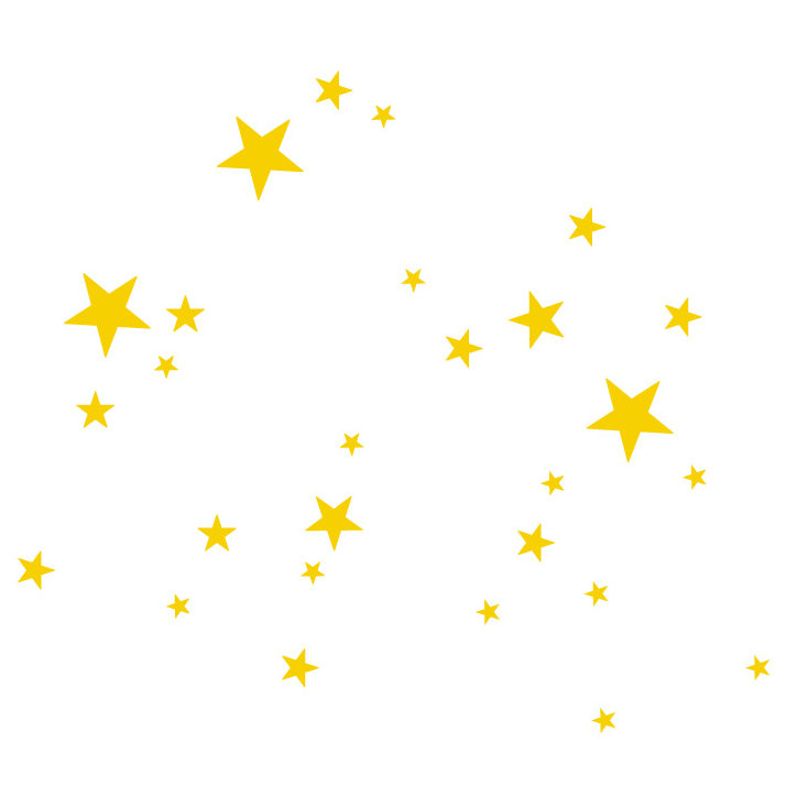 Adhésif décoratif étoiles, Jaune clair, H 24 po x l 27 po x P 0,01 po