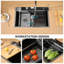 Évier de cuisine encastré à simple cuve en acier inoxydable avec station de travail à affichage numérique L 30 po x l 18 po-122286264