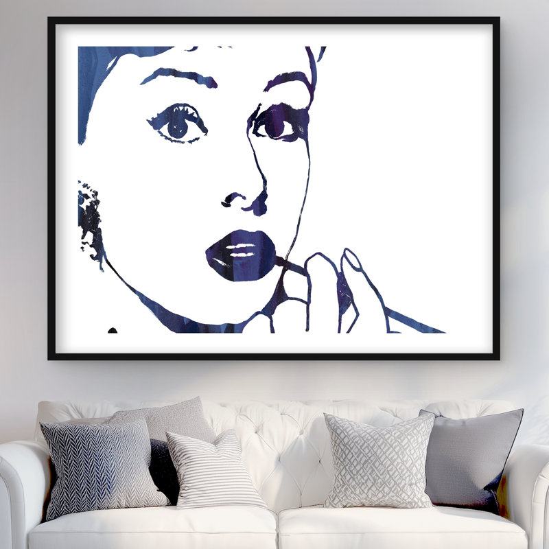 Audrey Hepburn Cigarillo - Bureau de femme, reproduction d'art encadrée, H 48 po x l 36 po