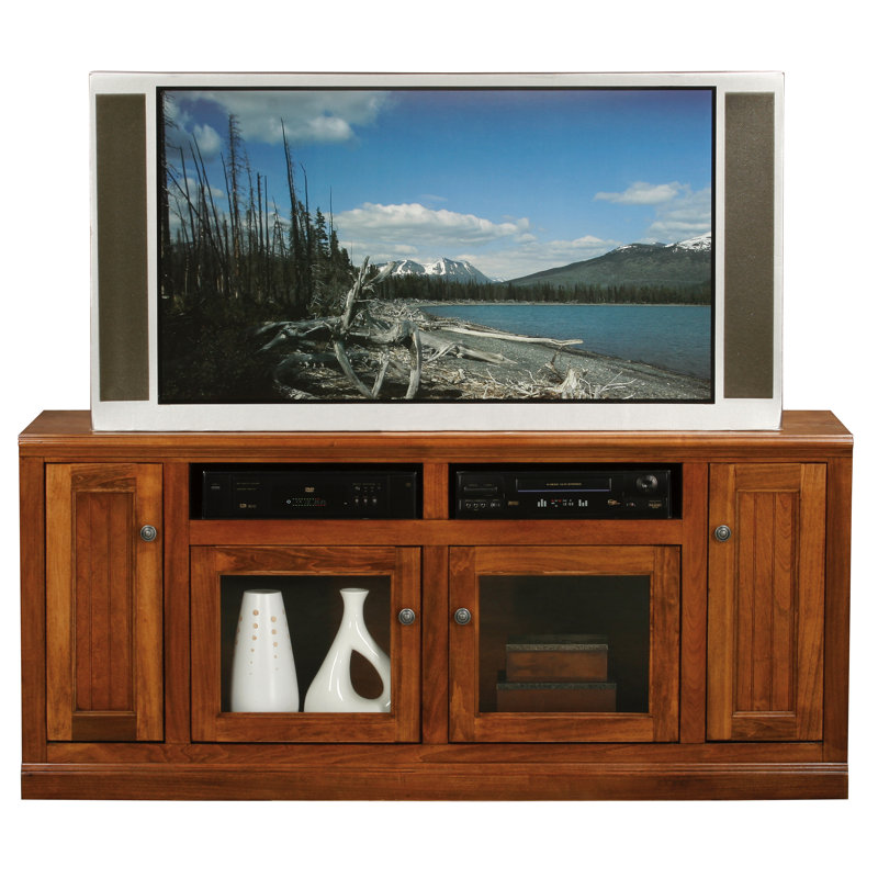 Didier Unfinished TV Stand for TVs up to 75", Soft White, Glass