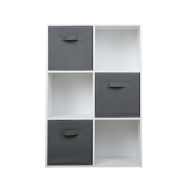 Jane 3x3 Bookcase with 5 Baskets, 91cm. H x 61cm. W x 30cm. D