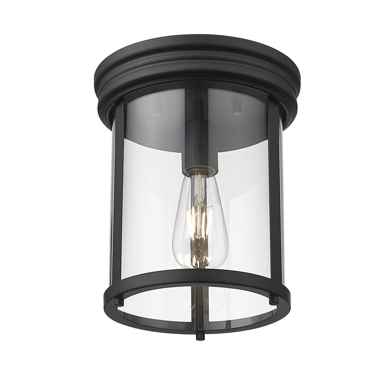 Cheetham Glass Flush Mount, Matte Black