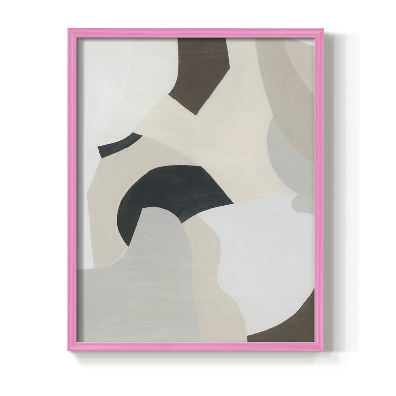 «Shifting Neutrals I», reproduction encadrée - bois massif, H 10 po x l 8 po, Cadre photo rose simple