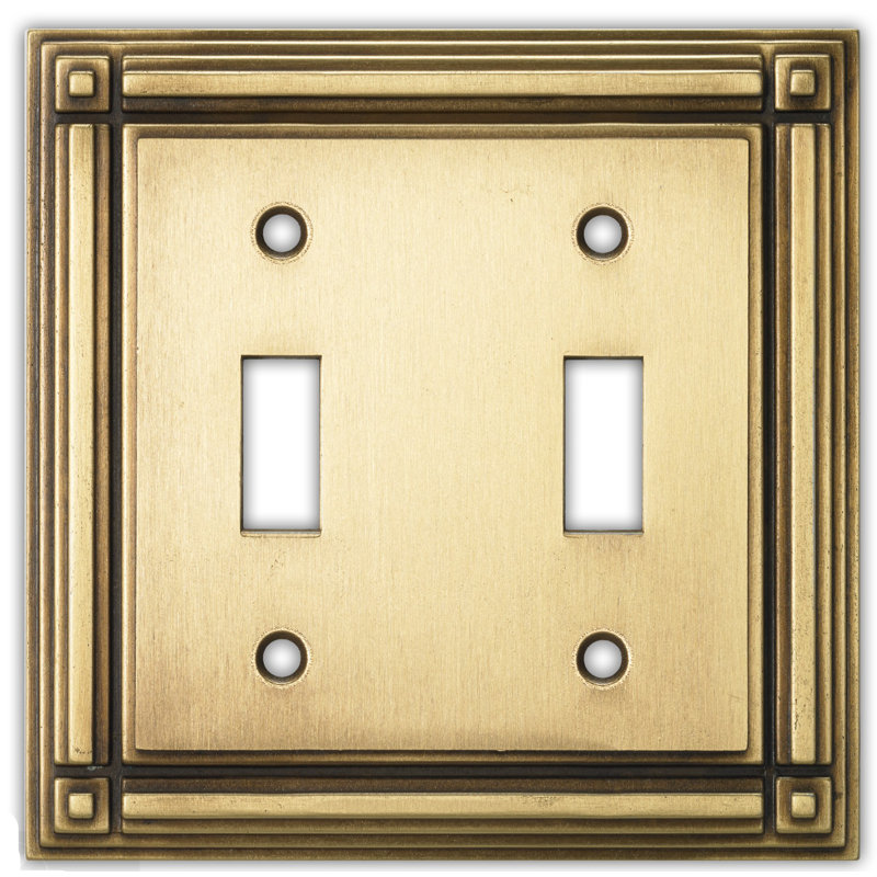 Evanston 2-Gang Toggle Light Switch Wall Plate, Gold