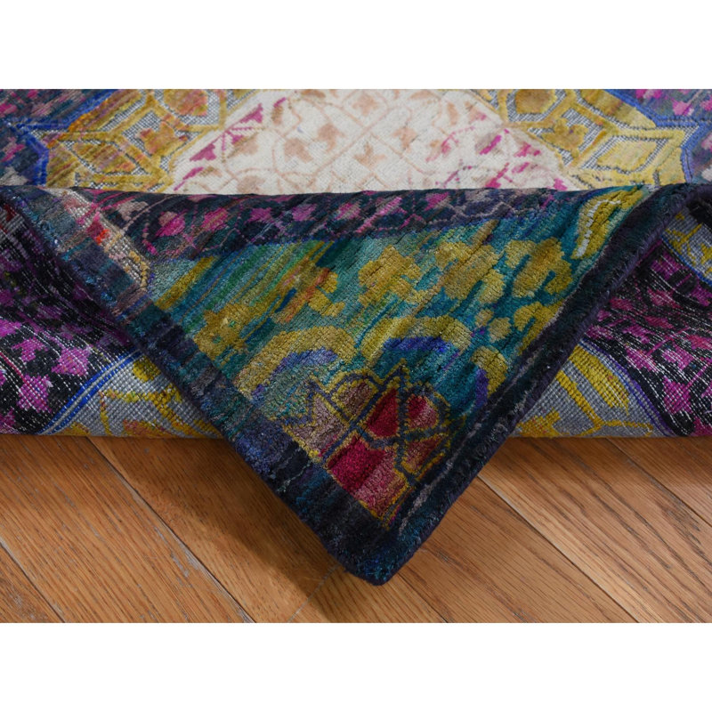 Tapis en soie noué à la main 3 pi 1 po x 16 pi 1 po 7693DE3F6B994093AE9DACA1887CA6C6
